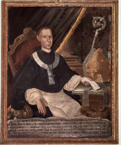 Ignoto, sec. XVIII - Ritratto di Monsignor Vincenzo Maria De Francisco (Vescovo di Lipari dal 1753 al 1769) - Olio su tela – proveniente dalla sagrestia della Cattedrale di Lipari